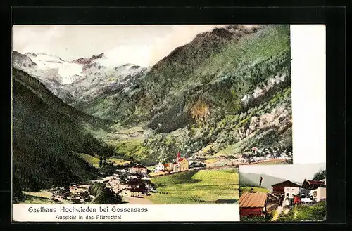 AK Gossensass, Gasthaus Hochweiden, Aussicht in das Pflerschtal