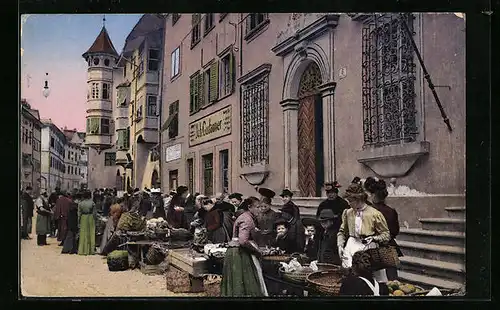 AK Bozen, Markt in der Silbergasse