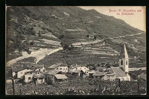 AK Bozen, St. Magdalena und die Rittenbahn