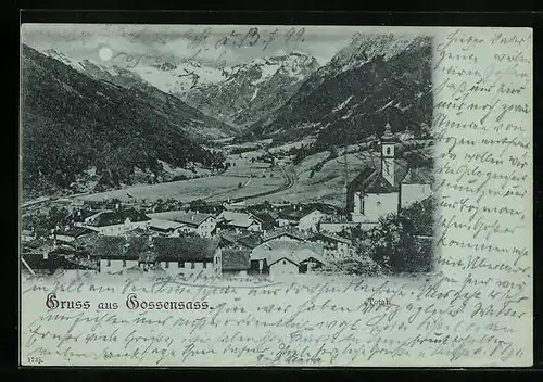 Mondschein-AK Gossensass, Panorama