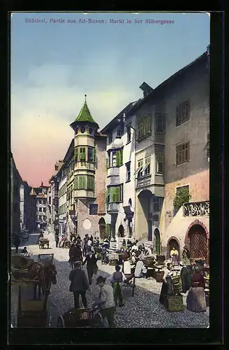 AK Bozen, Markt in der Silbergasse