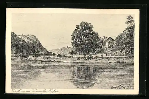 Künstler-AK Meissen, Gasthaus zur Knorre