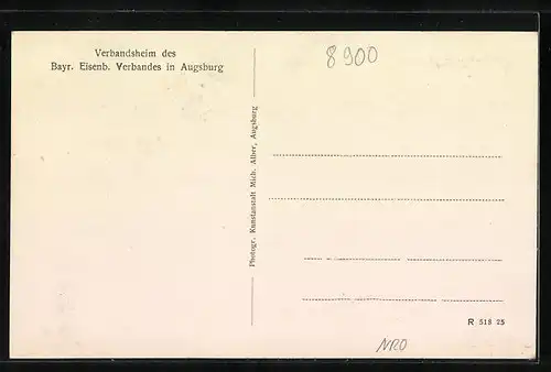 AK Augsburg, Verbandsheim des Bayr. Eisenbahner-Verbandes