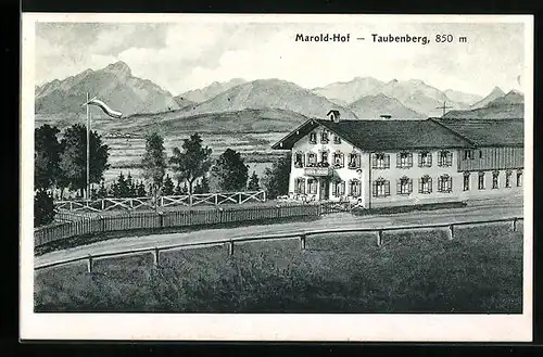 Künstler-AK sign. Hans Pernat: Taubenberg, Gasthaus Marold-Hof