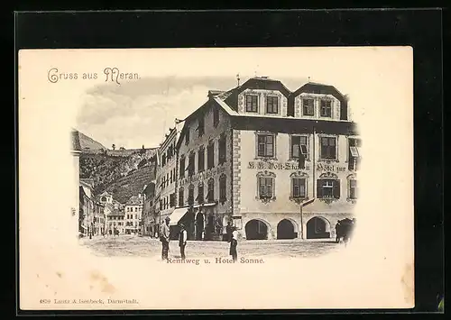 AK Meran, Rennweg und Hotel Sonne