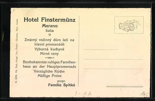 AK Merano, Hotel Pensione Finstermünz