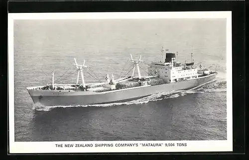 AK The New Zealand shipping Company`s Mataura, Handelsschiff aus der Vogelschau