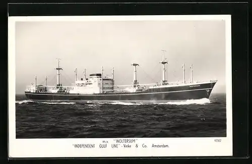 AK Handelsschiff MV Woltersum in voller Fahrt