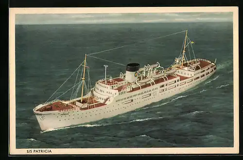 Künstler-AK Passagierschiff SS Patricia aus der Vogelschau