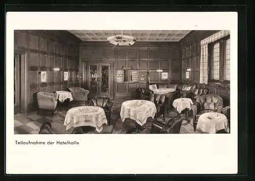 AK Minden i. W., Hotel König von Preussen, Hotelhalle