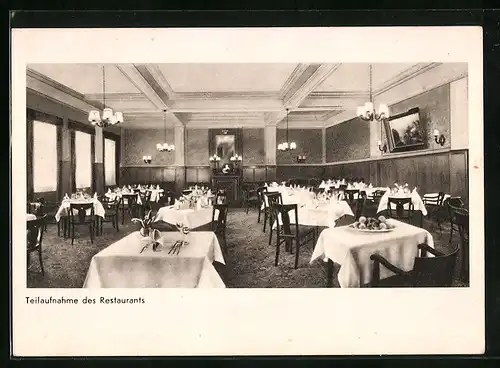 AK Minden i. W., Hotel König von Preussen, Teilansicht vom Restaurant