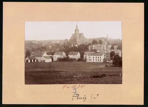 Fotografie Brück & Sohn Meissen, Ansicht Penig, Ortsansicht mit Kirche