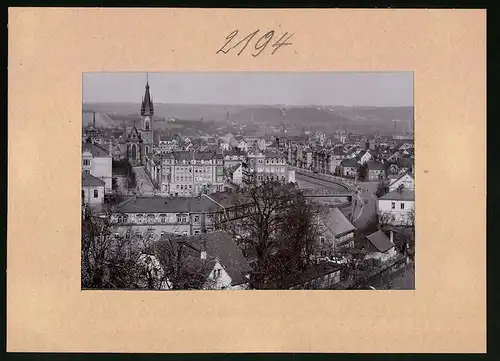 Fotografie Brück & Sohn Meissen, Ansicht Deuben, Blick über den Ort mit Flusspartie