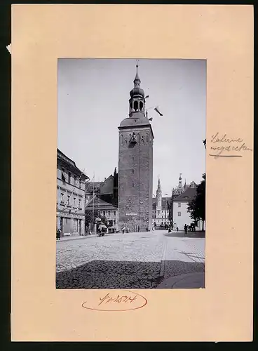 Fotografie Brück & Sohn Meissen, Ansicht Bautzen, Äussere - und Innere Lauenstrasse, Lauenturm & Laden Alfred Vogel