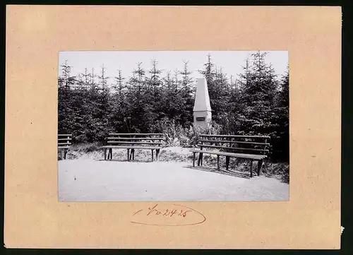 Fotografie Brück & Sohn Meissen, Ansicht Rosswein, Rüderplatz mit Denkmal auf dem Hartenberg