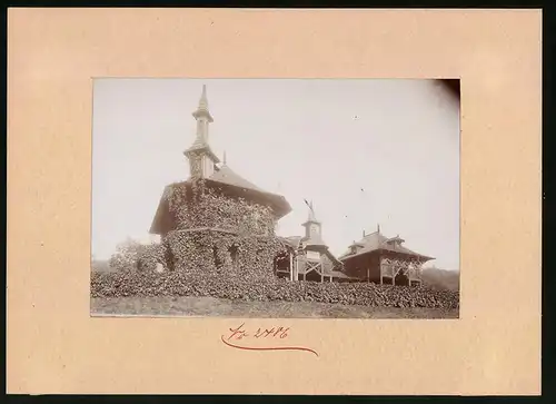 Fotografie Brück & Sohn Meissen, Ansicht Bilin, Partie am Cafehaus Sauerbrunn