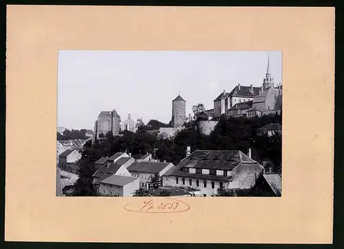 Fotografie Brück & Sohn Meissen, Ansicht Bautzen, Teilansicht der Stadt mit Nicolai-Ruine