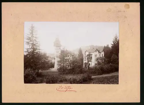 Fotografie Brück & Sohn Meissen, Ansicht Marienbad, Blick auf die Villen Hubertusburg und Bismarck