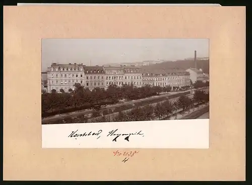 Fotografie Brück & Sohn Meissen, Ansicht Karlsbad, Blick auf die Morgenzeile mit Hotel Linderhof