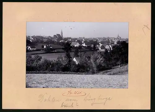 Fotografie Brück & Sohn Meissen, Ansicht Dahlen, Blick auf den Ort vom Burgberg aus gesehen