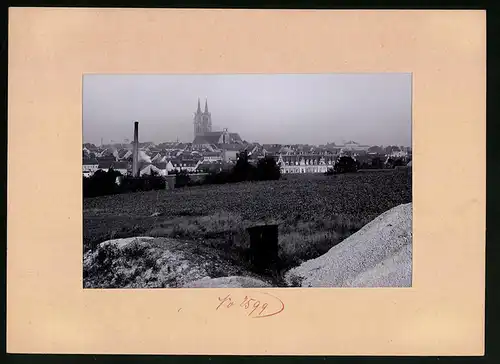 Fotografie Brück & Sohn Meissen, Ansicht Oschatz, Blick auf die Stadt mit Kirche