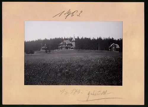 Fotografie Brück & Sohn Meissen, Ansicht Rehefeld i. Erzg., Blick auf das Jagdschloss Rehefeld