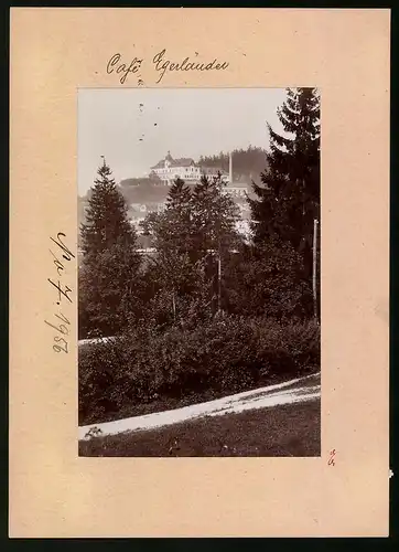 Fotografie Brück & Sohn Meissen, Ansicht Marienbad, Blick vom Wald auf das Cafe Egerländer