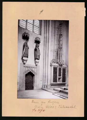 Fotografie Brück & Sohn Meissen, Ansicht Meissen i. Sa., Innenansicht des Dom mit Tabernakel und Stifterfiguren