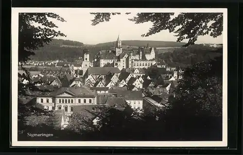 AK Sigmaringen, Ortsansicht aus der Vogelschau