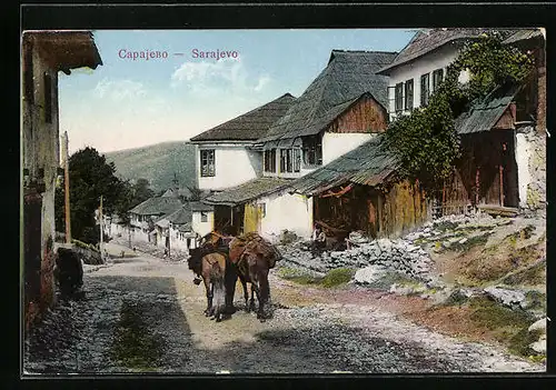 AK Sarajevo, Strassenpartie mit Pferden