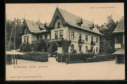 AK Rainwiese /Böhm. Schweiz, Grand Hotel und Pension Rainwiese