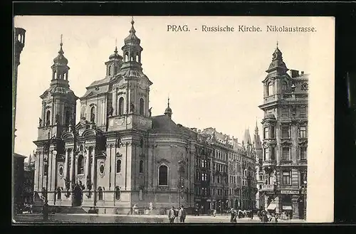 AK Prag / Praha, Russische Kirche in der Nikolausstrasse