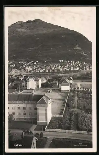AK Narvik, Ortspartie aus der Vogelschau