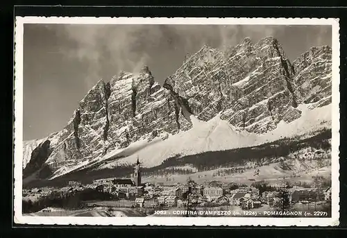 AK Cortina d`Ampezzo, Panorama des Ortes mit Pomagnon