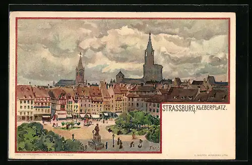 Künstler-AK Franz Xaver Hoch: Strassburg, Kleberplatz