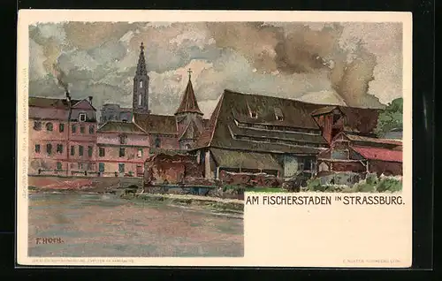 Künstler-AK Franz Xaver Hoch: Strassburg, Am Fischerstaden