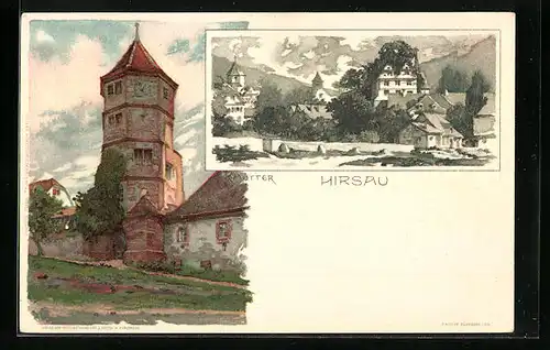 Künstler-AK Karl Mutter: Hirsau, Turm, Ortspartie