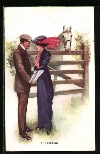 Künstler-AK Mary Horsfall: The Parting, Liebespaar beim Abschied