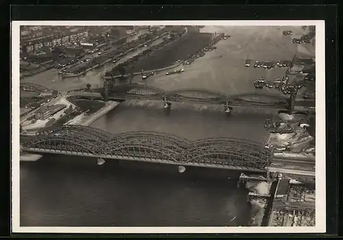 AK Hamburg-Rothenburgsort, Norderelbe mit Elbbrücken, Flugblick