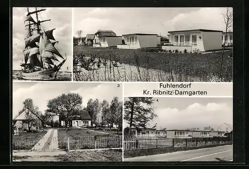 AK Fuhlendorf /Ribnitz-Damgarten, Segelschulschiff Wilhelm Pieck, Ferienhäuser