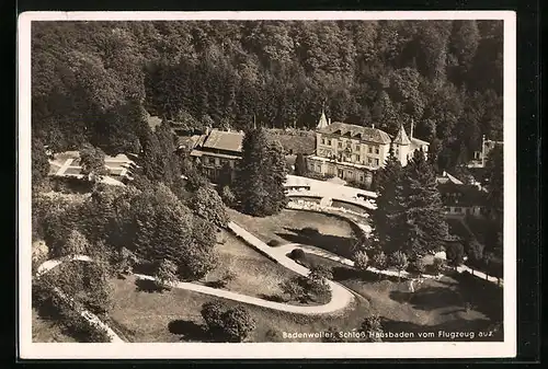 AK Badenweiler, Schloss Hausbaden vom Flugzeug aus