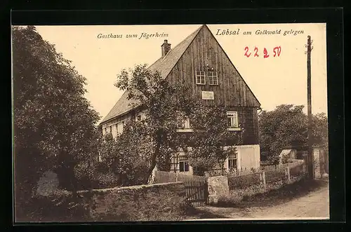 AK Löbsal, Gasthaus zum Jägerheim am Golkwald