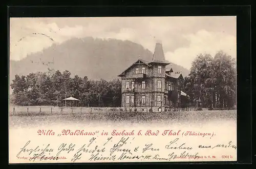 AK Seebach / Bad Thal, Villa Waldhaus vom Feld aus