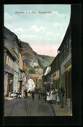 AK Oberstein /Nahe, Passanten in der Hauptstrasse