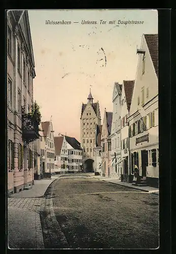 AK Weissenhorn, Unteres Tor mit Hauptstrasse