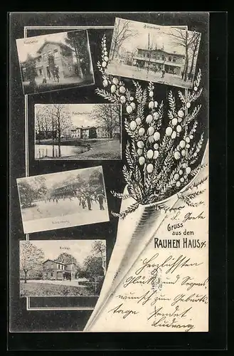 AK Hamburg-Horn, Rauhes Haus, Kastania, Bienenkorb, Fischerhütte, Schönburg, Anker