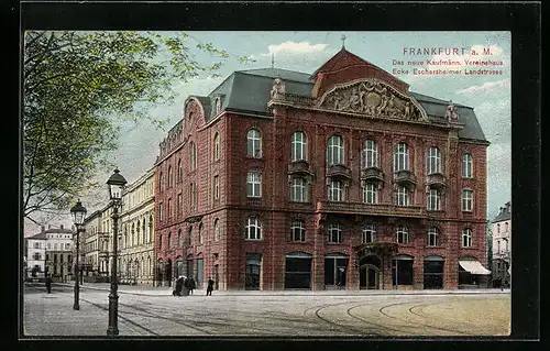 AK Frankfurt-Niederrad, Das neue kaufmänn. Vereinshaus, Ecke Eschersheimer Landstrasse