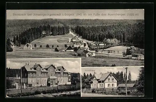 AK Steinbach b. Johanngeorgenstadt, Forsthaus mit Erholungsheim Waldfrieden