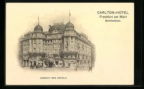 AK Frankfurt a. Main, Carlton-Hotel am Bahnhofsplatz