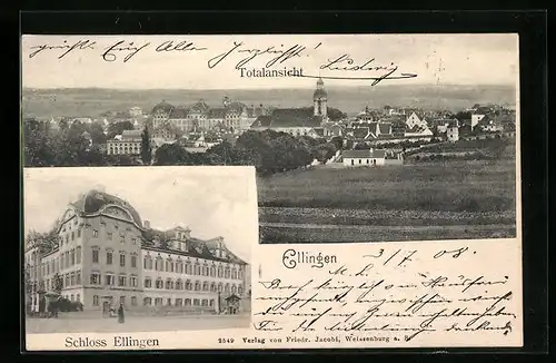 AK Ellingen, Totalansicht mit Schloss